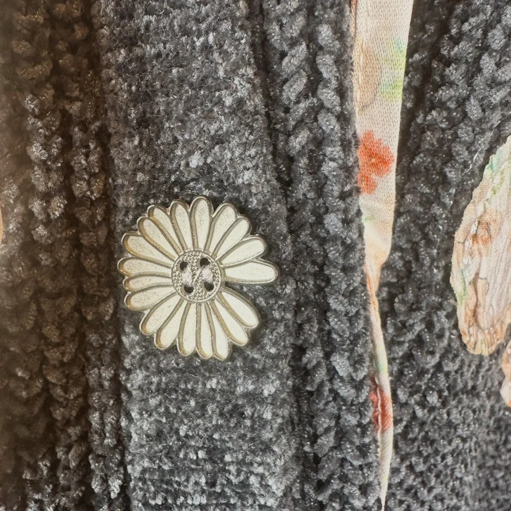🆕 POL Charcoal and Silver Hooded Puffer sweater/Jacket NWOT